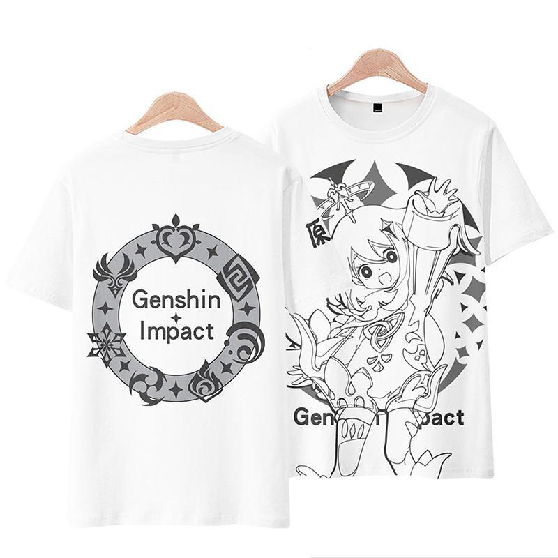 Genshin Impact Paimon T-shirt Cosplay Costume
