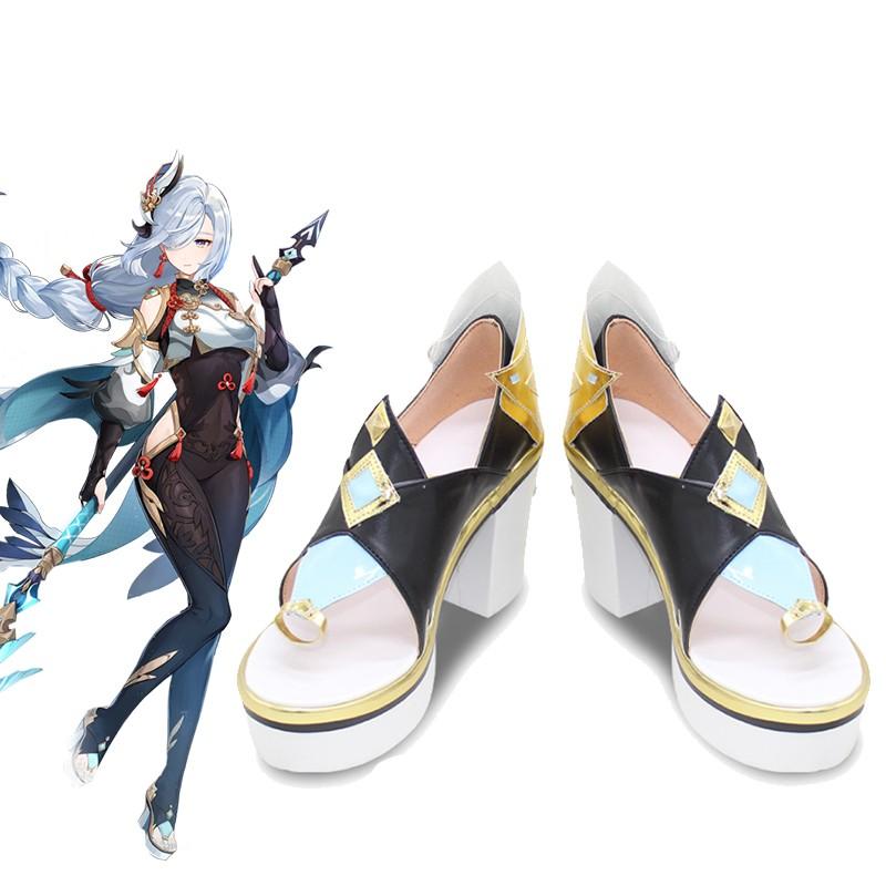 Game Genshin Impact Shenhe Cosplay Shoes