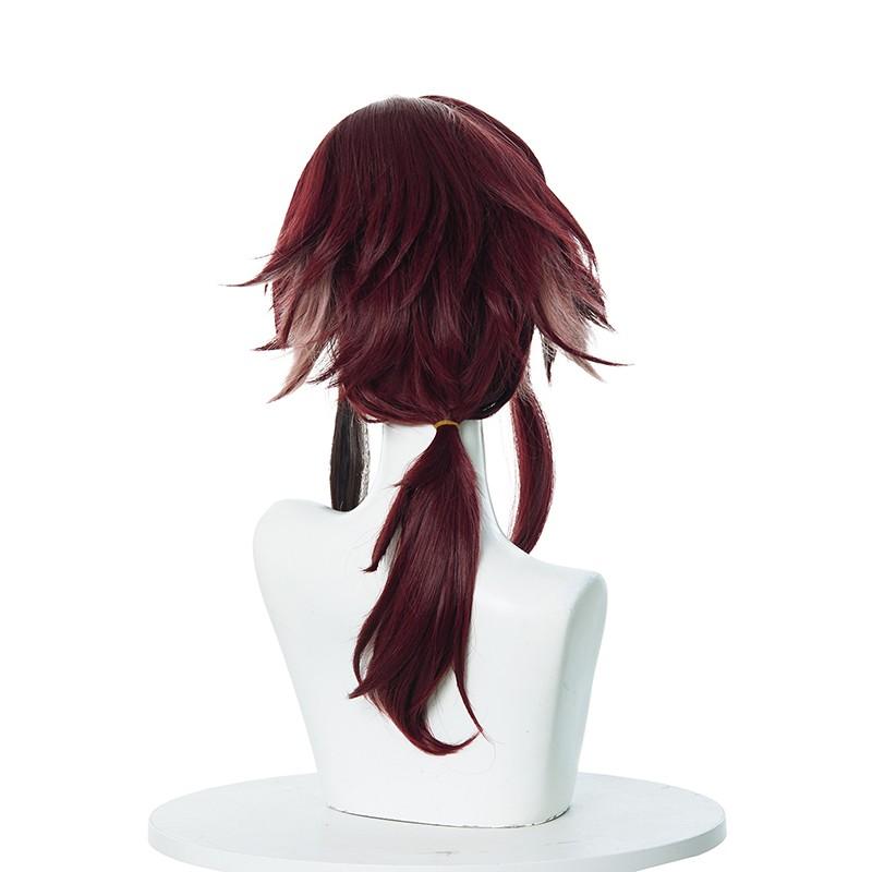 Genshin Impact Shikanoin Heizou Wine Red Cosplay Wigs