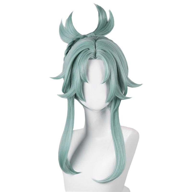 Genshin Impact Streetward Rambler Madame Ping Light Blue Cosplay Wigs