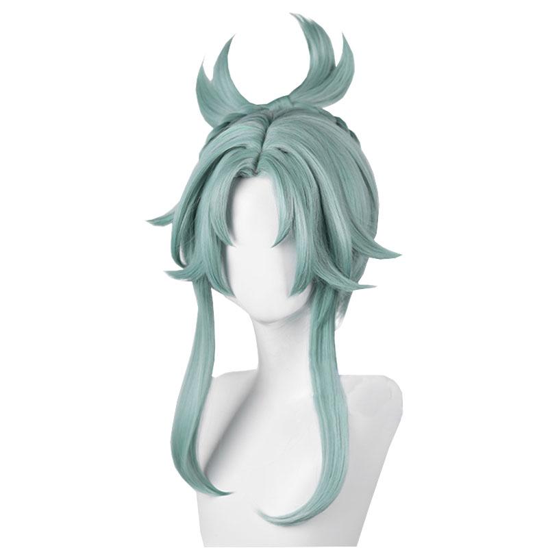 Genshin Impact Streetward Rambler Madame Ping Light Blue Cosplay Wigs