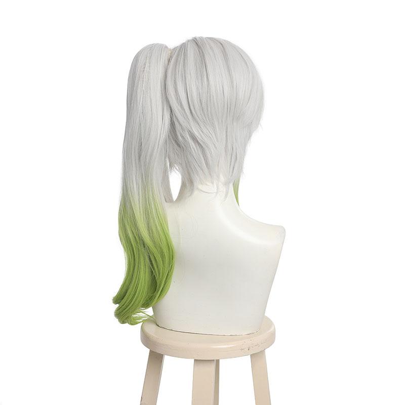 Genshin Impact Nahida Grey Mixed Green Cosplay Wigs
