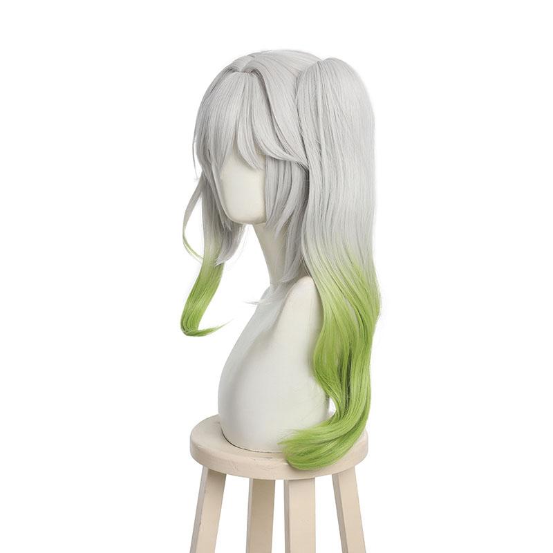 Genshin Impact Nahida Grey Mixed Green Cosplay Wigs
