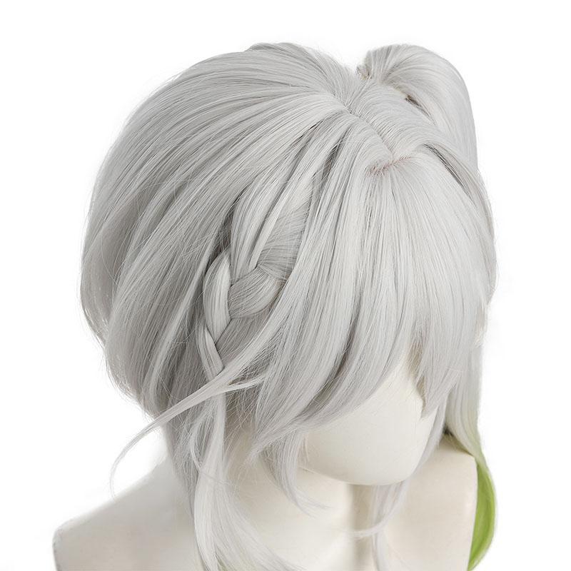 Genshin Impact Nahida Grey Mixed Green Cosplay Wigs