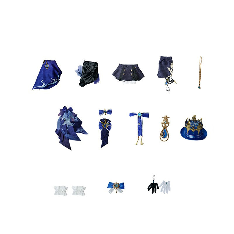 Genshin Impact The Hydro Archon Dark Fontaine Focalors Cosplay Costume