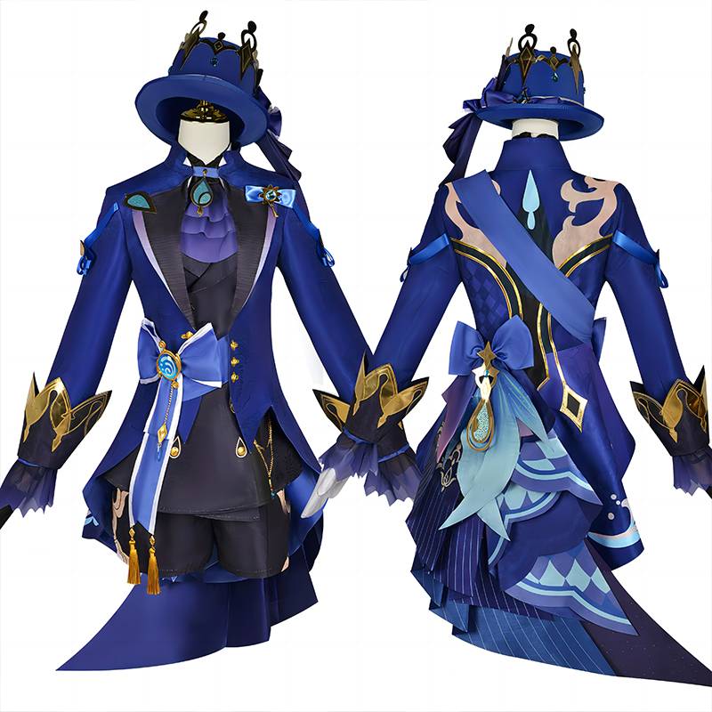 Genshin Impact The Hydro Archon Dark Fontaine Focalors Cosplay Costume