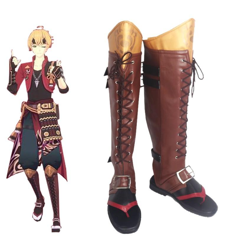 Genshin Impact Tohma Golden Cosplay Shoes