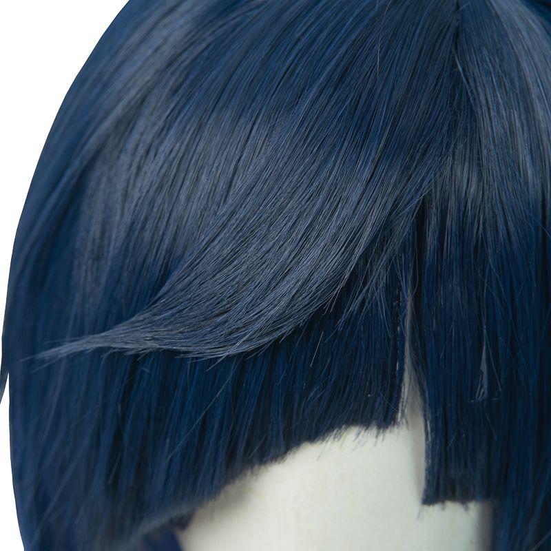 Genshin Impact Yelan Black Mixed Blue Cosplay Wigs