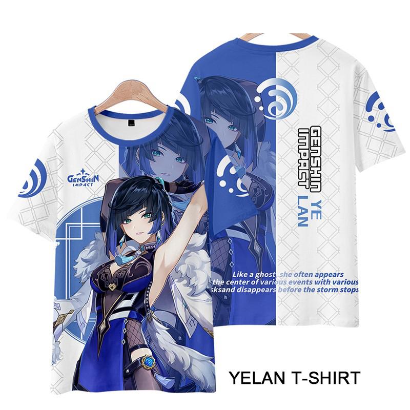 Genshin Impact Yelan T-shirt Cosplay Costume