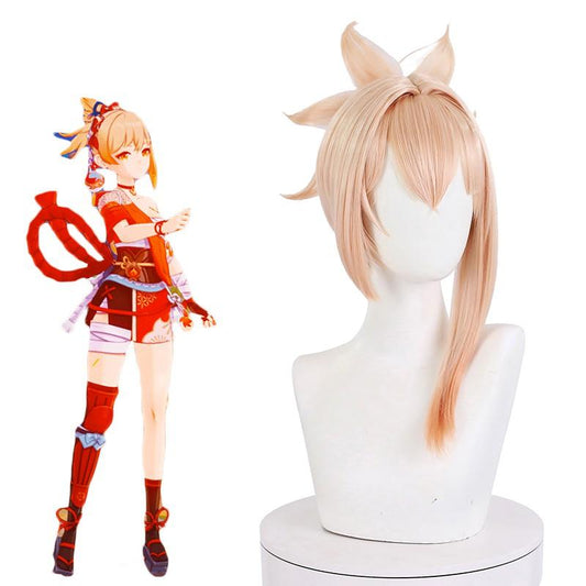 Game Genshin Impact Yoimiya Orange Cosplay Wigs