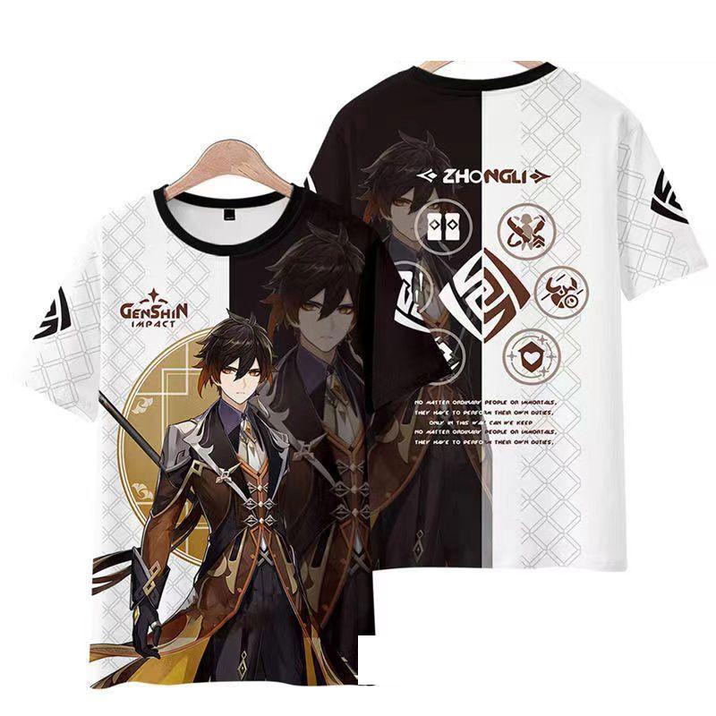 Genshin Impact Zhongli T-shirt Cosplay Costume
