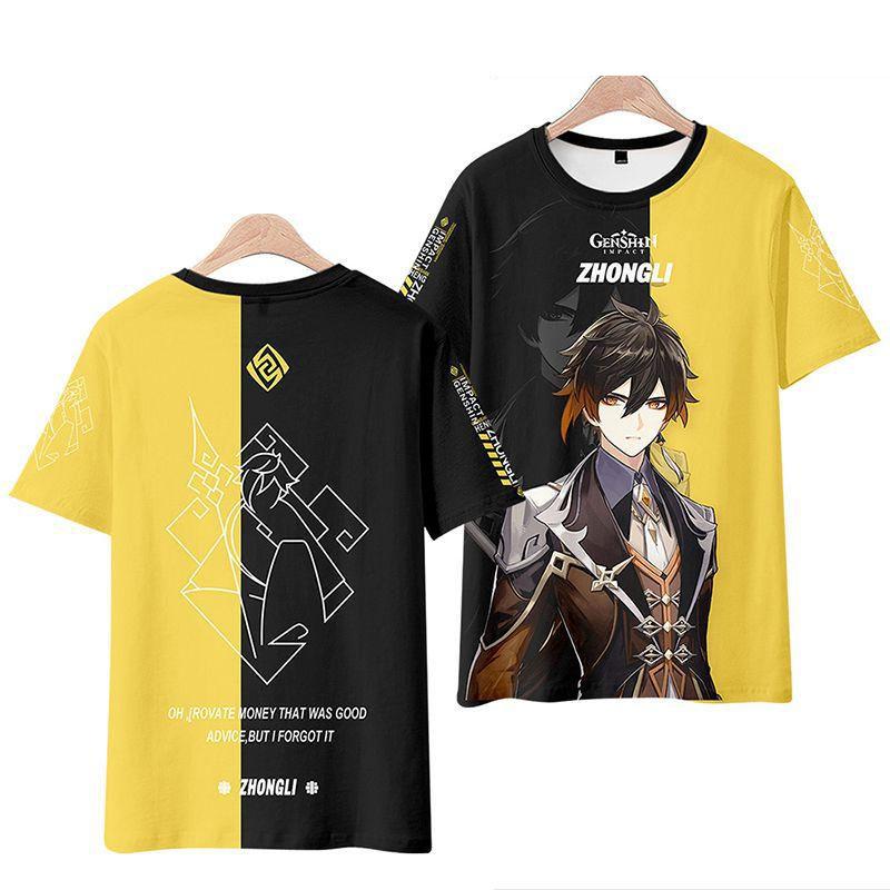 Genshin Impact Zhongli T-shirt Cosplay Costume