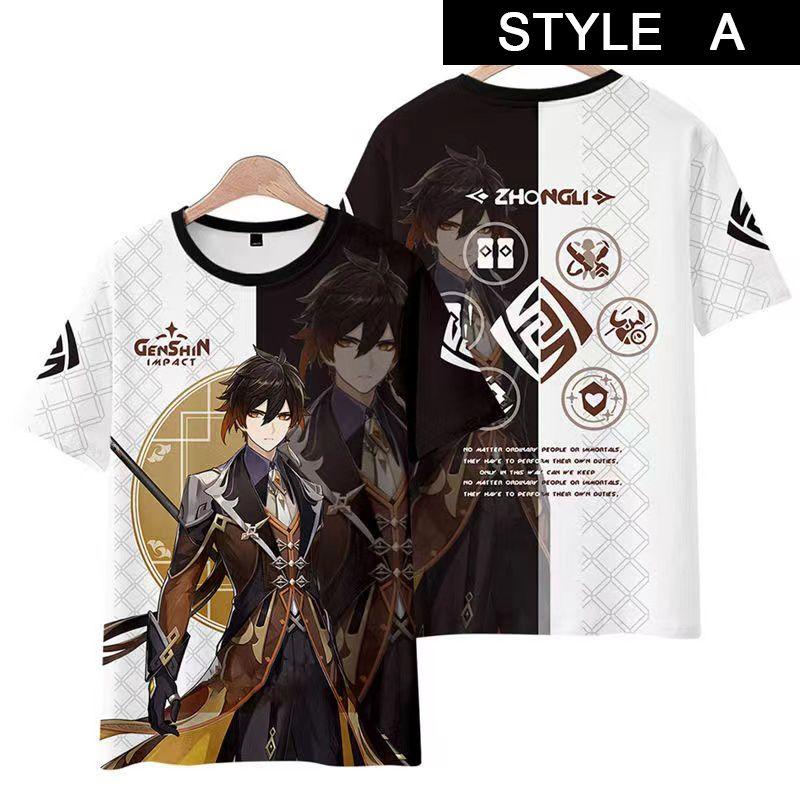 Genshin Impact Zhongli T-shirt Cosplay Costume