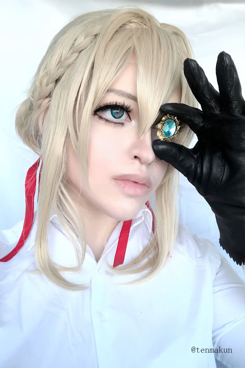 Anime Violet Evergarden Violet Evergarden Synthetic Short Blonde Cosplay Wigs