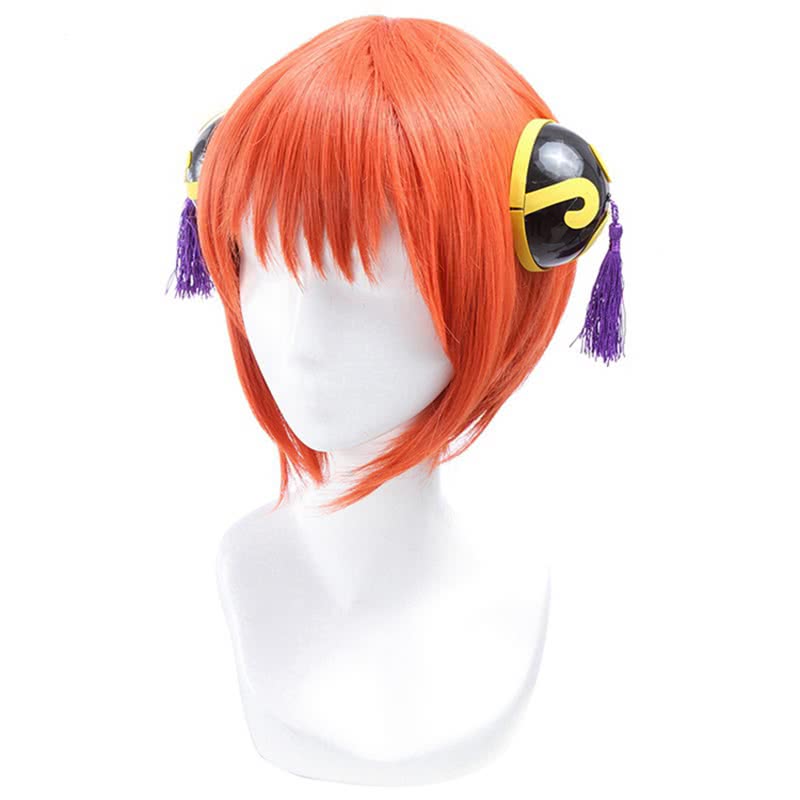 Gintama Kagura 30CM Orange Anime Cosplay Wig