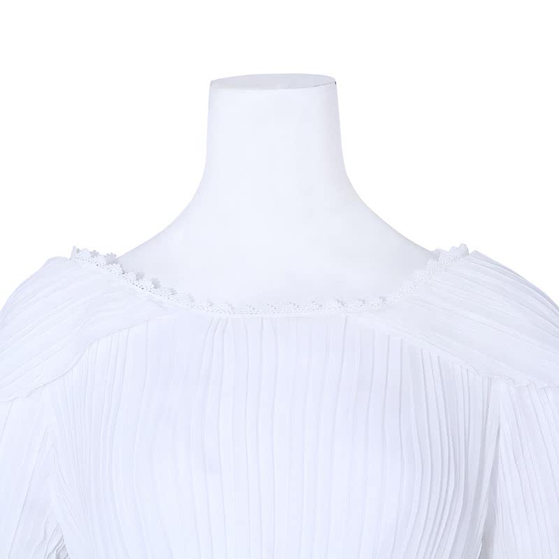 Girl Middle Sleeve Chiffon Top And Cotton Long Skirt