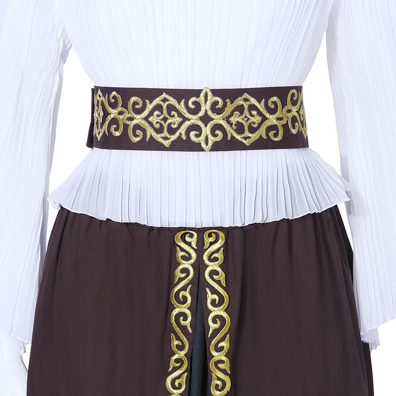 Girl Middle Sleeve Chiffon Top And Cotton Long Skirt