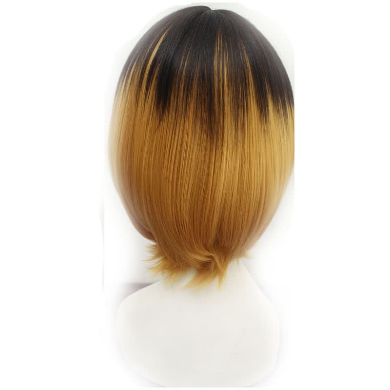 Haikyū!! kozumekenma Black Mixde Yellow long Cosplay Wigs