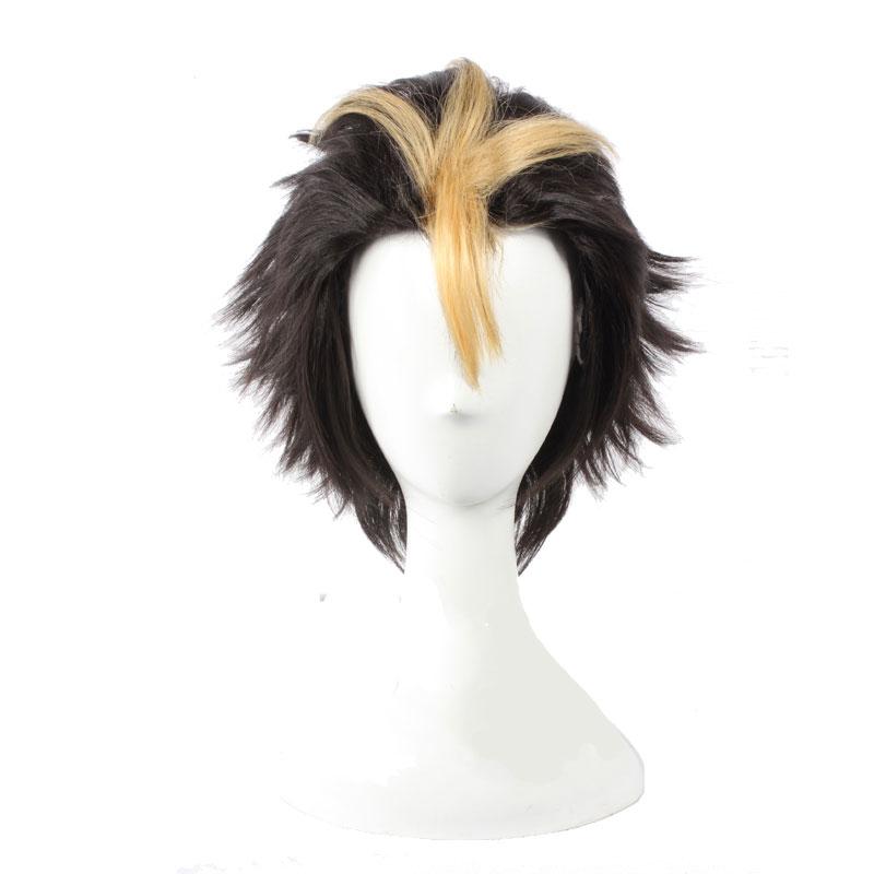 Haikyū!! Nishinoya Yuu Yellow Mixd Black Short Cosplay Wigs