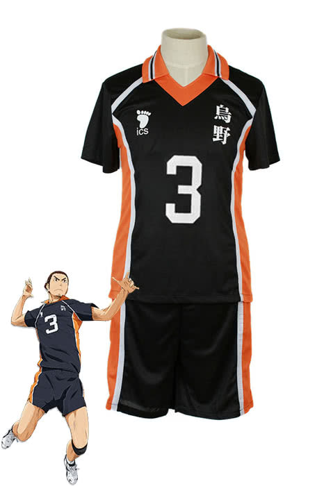 Haikyū!! Azumane Asahi Number 3 Volleyball Sports Cosplay Costumes
