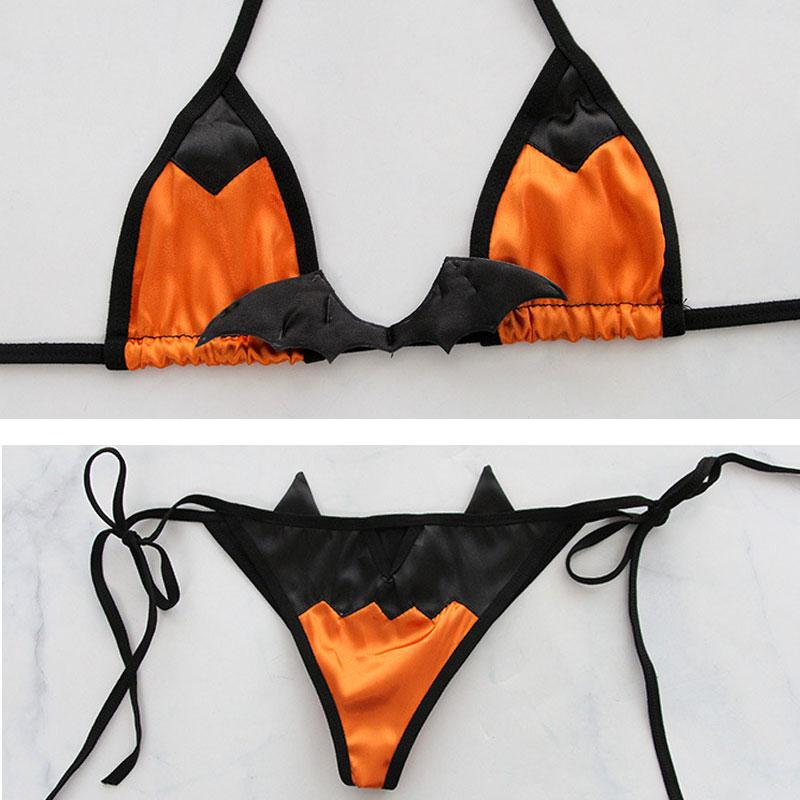 Halloween Bat Strappy Bikini Cosplay Costume