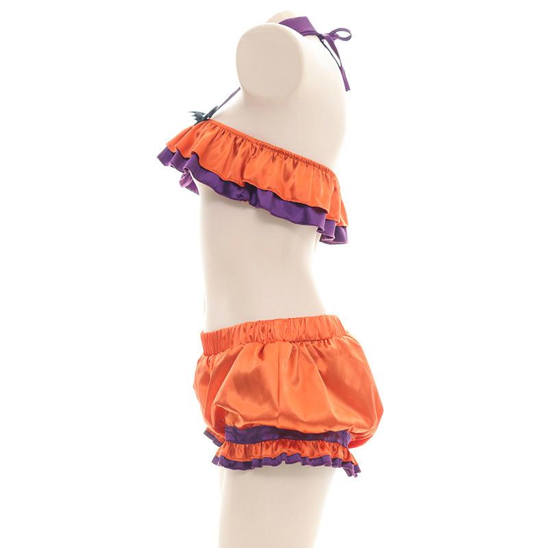 Halloween Cute Pumpkin Bikini Cosplay Costume