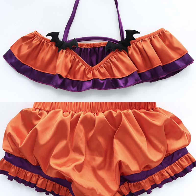 Halloween Cute Pumpkin Bikini Cosplay Costume
