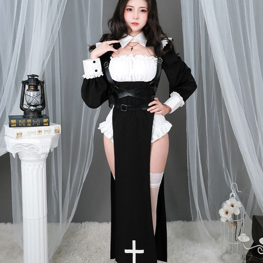 Halloween Dress Nun Cosplay Costume