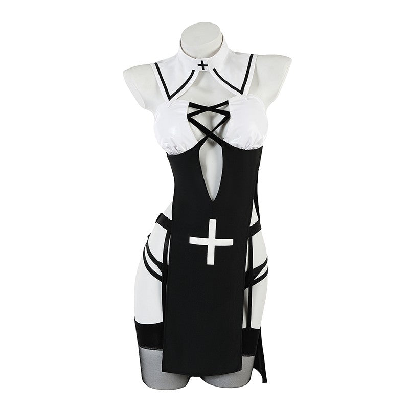 Halloween Short Dress Nun Cosplay Costume