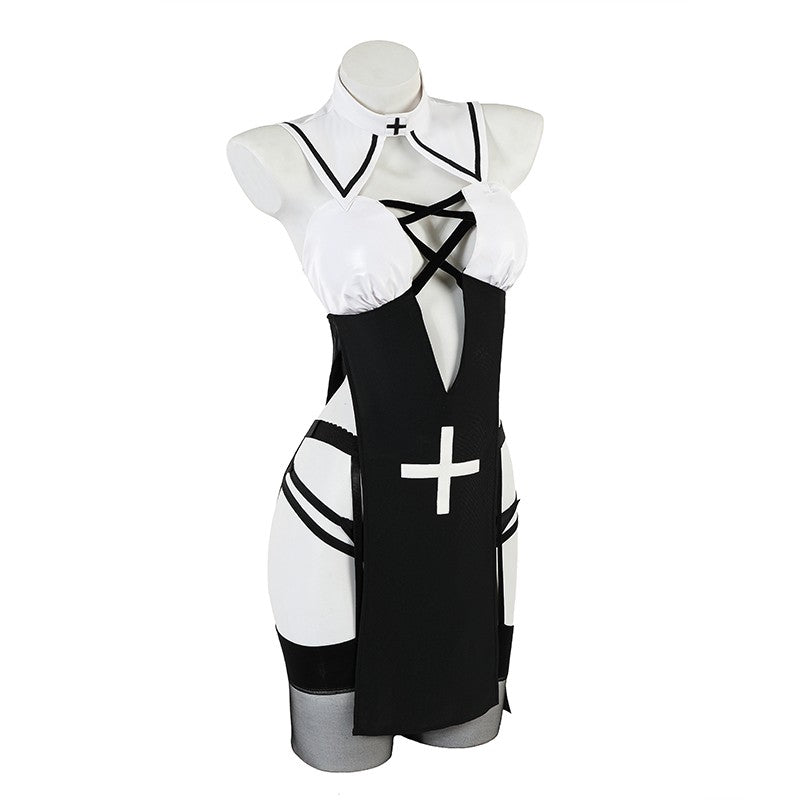 Halloween Short Dress Nun Cosplay Costume