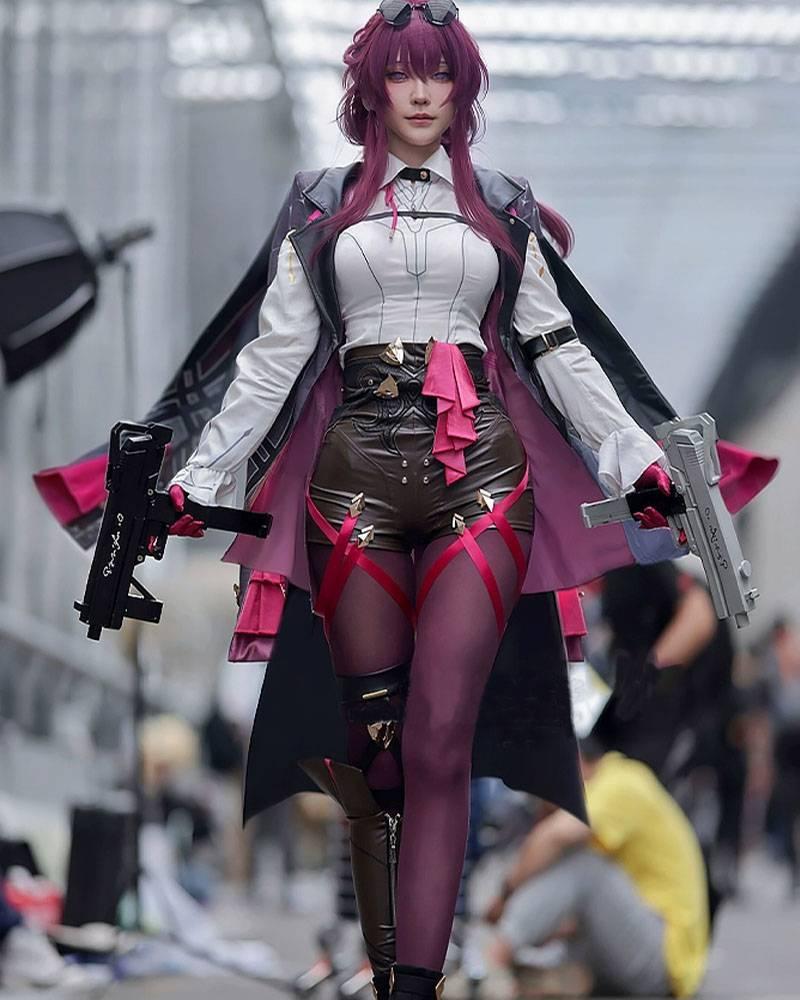 Honkai Star Rail Kafka Wine Red Cosplay Wigs