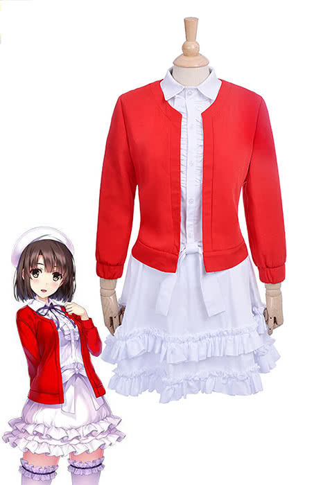 Saekano: How to Raise a Boring Girlfriend Megumi Kato Red Dress Anime Cosplay Costumes