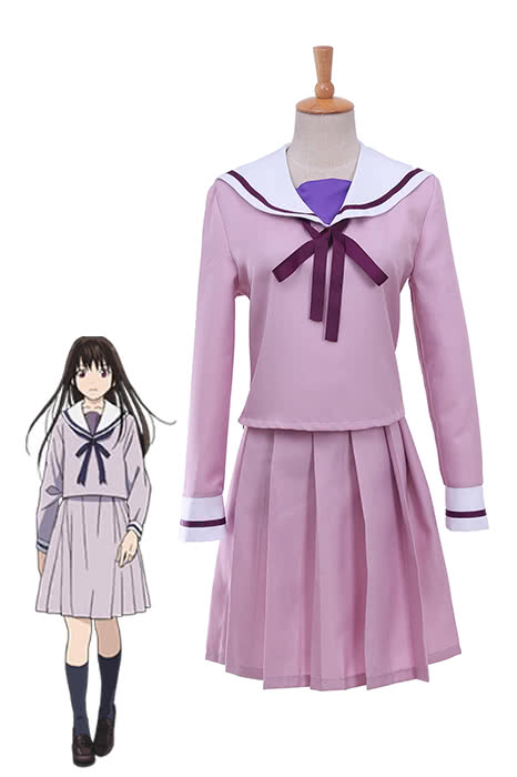 Noragami Aragoto Hiyori Iki Cosplay Costume Purple Dress