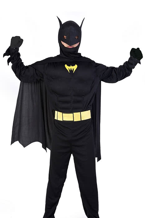 Halloween Performance Adult Men Black Batman Cosplay Costume