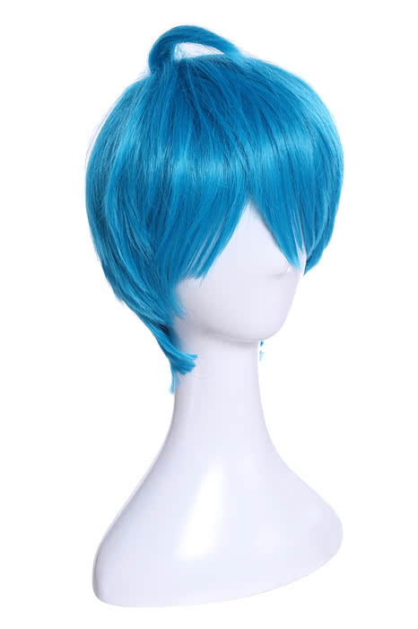 Inside Out Joy Light Blue Anime Short Cosplay Wigs
