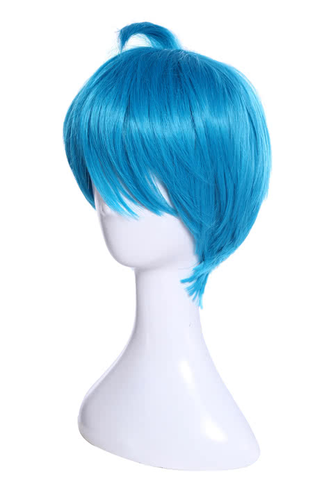 Inside Out Joy Light Blue Anime Short Cosplay Wigs