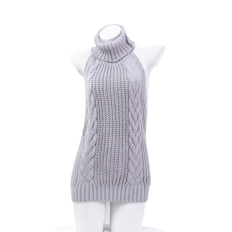 Japanese Grey Backless Sweater Sexy Cosplay Costume Japanese Grey Backless Sweater Sexy Cosplay Costume