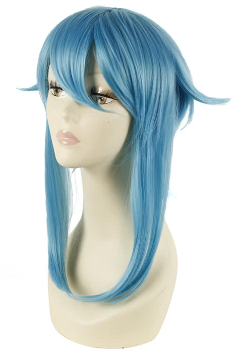 48CM Medium Sword Art Online Asada shino Blue Cosplay Wig