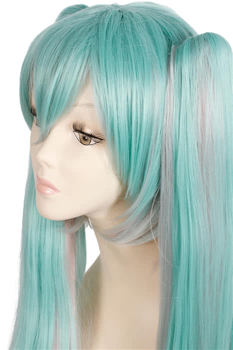 100CM Long VOCALOID Miku Sakura Straight Clip On Ponytails Wig