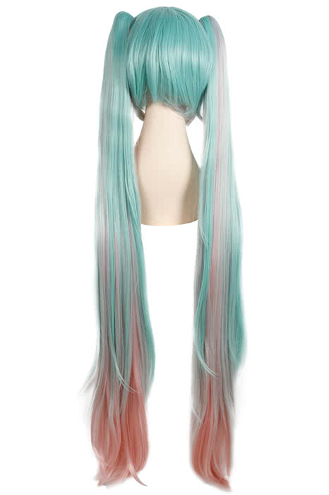 100CM Long VOCALOID Miku Sakura Straight Clip On Ponytails Wig