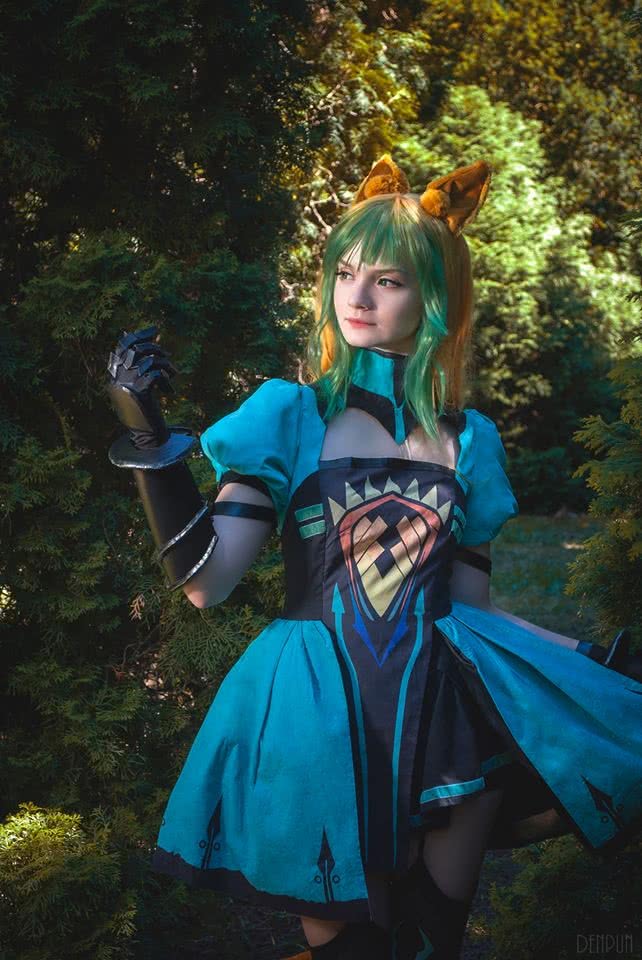 Fate/Apocrypha Archer of Red Servant Green Dress Cosplay Costumes