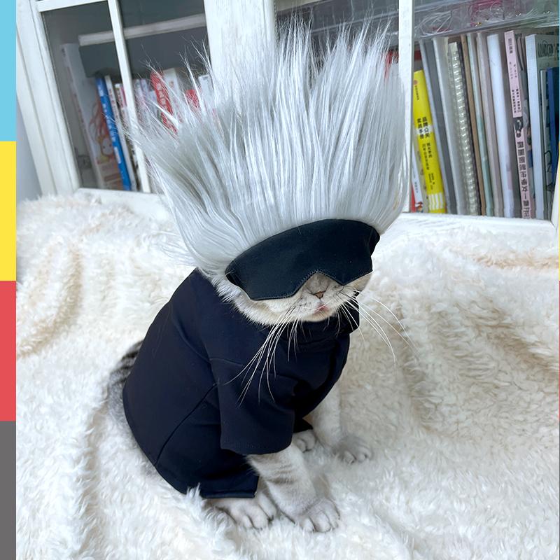 Jujutsu Kaisen Gojou Satoru Cat Costumer  Headgear Glasses Cosplay