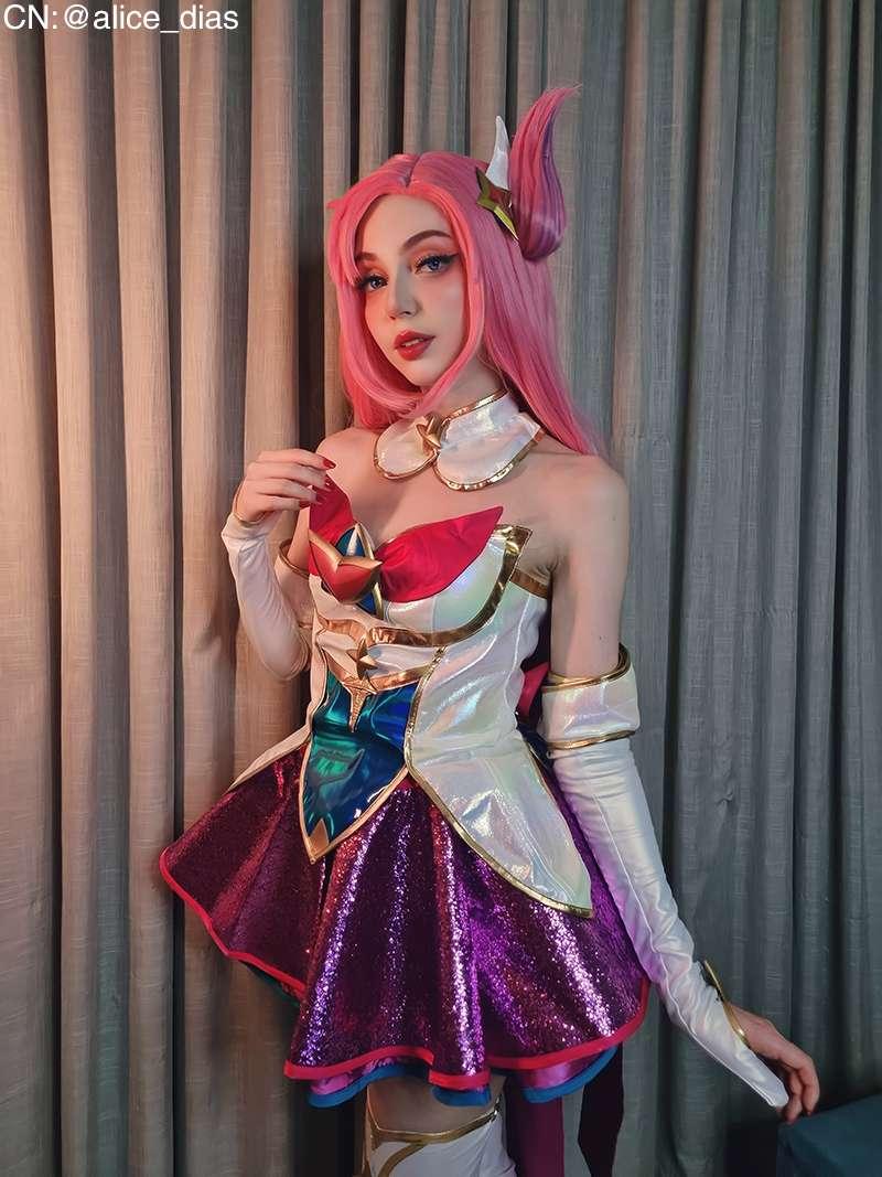 LOL Star Guardian Kaisa Gradient Long Cosplay Wigs Halloween wig