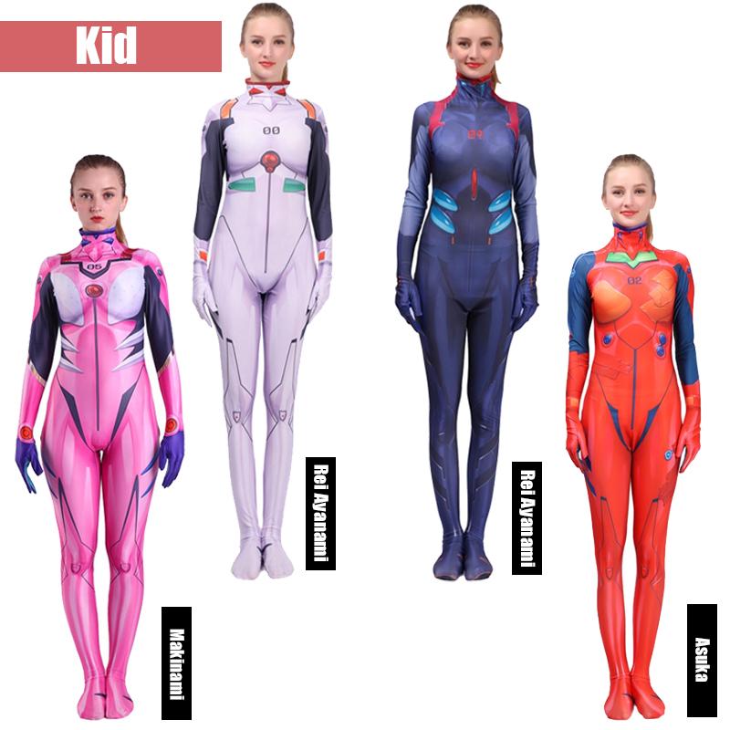 KID Neon Genisis Evangelion Rei Ayanami / Asuka / Makinami Plugsuit Cosplay Costume