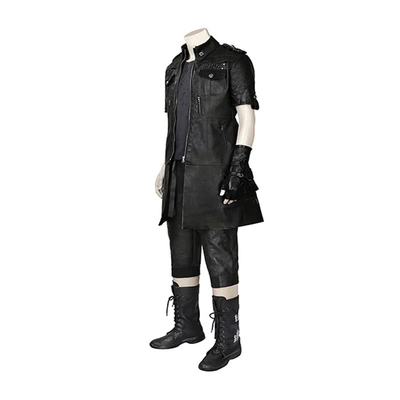 Kingsglaive Final Fantasy XV Noctis Black leather Cosplay  Costume