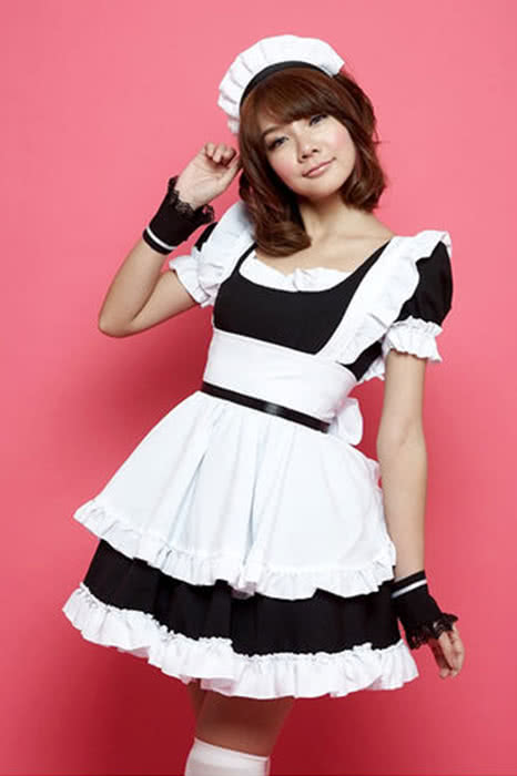 Halloween Costumes For Women Black and White Maid Outfit Cosplay Costumes
