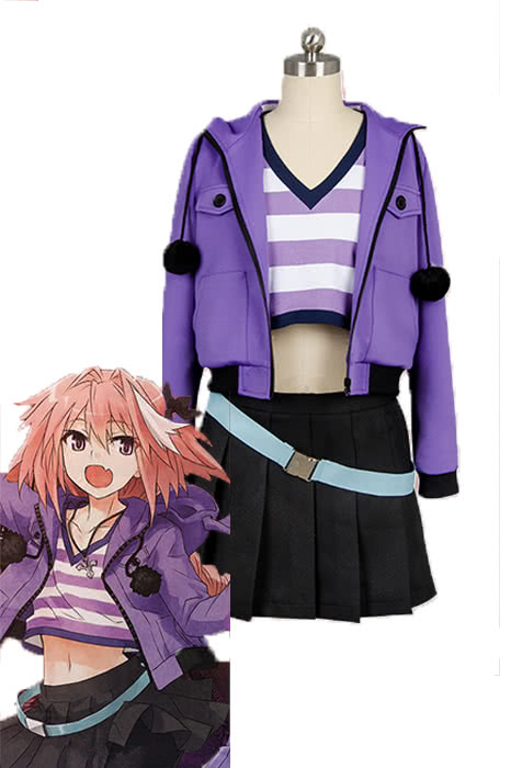 Fate/Apocrypha Kuro no Rider Purple Dress Anime Cosplay Costumes