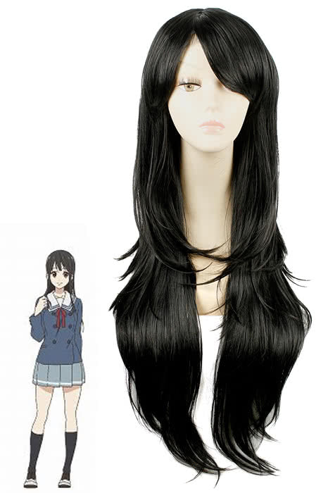 Beyond the Boundary Mitsuki Nase Black Long Anime Cosplay Wigs