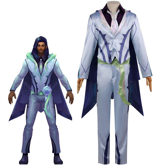 League Of Legends LOL Crystal Rose Akshan Cosplay Costume