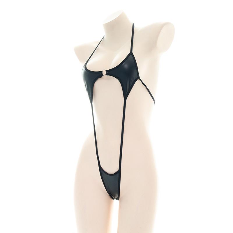 Leather Bikini Strappy Halterneck Underwear Cosplay Costume